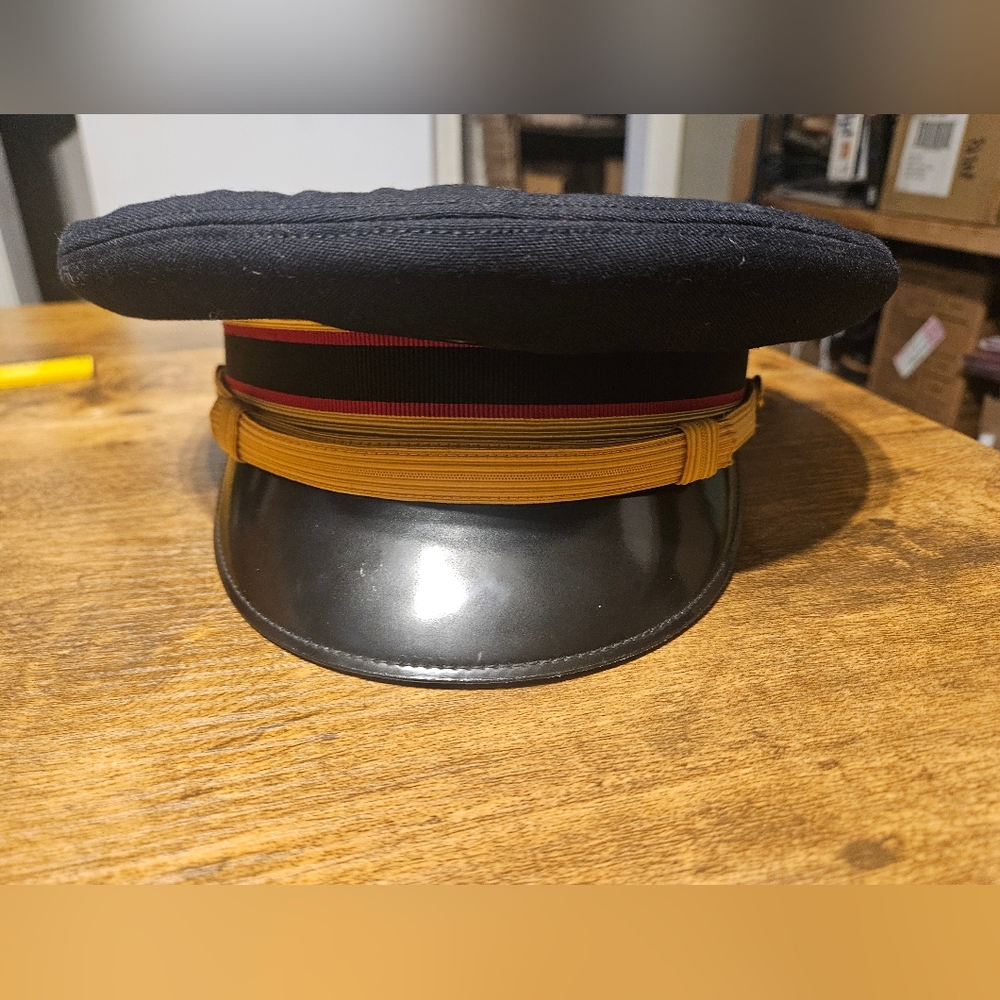 Vintage US Army Officers Dress Hat Bancroft Military Pak Cap Black Size 6-3/4